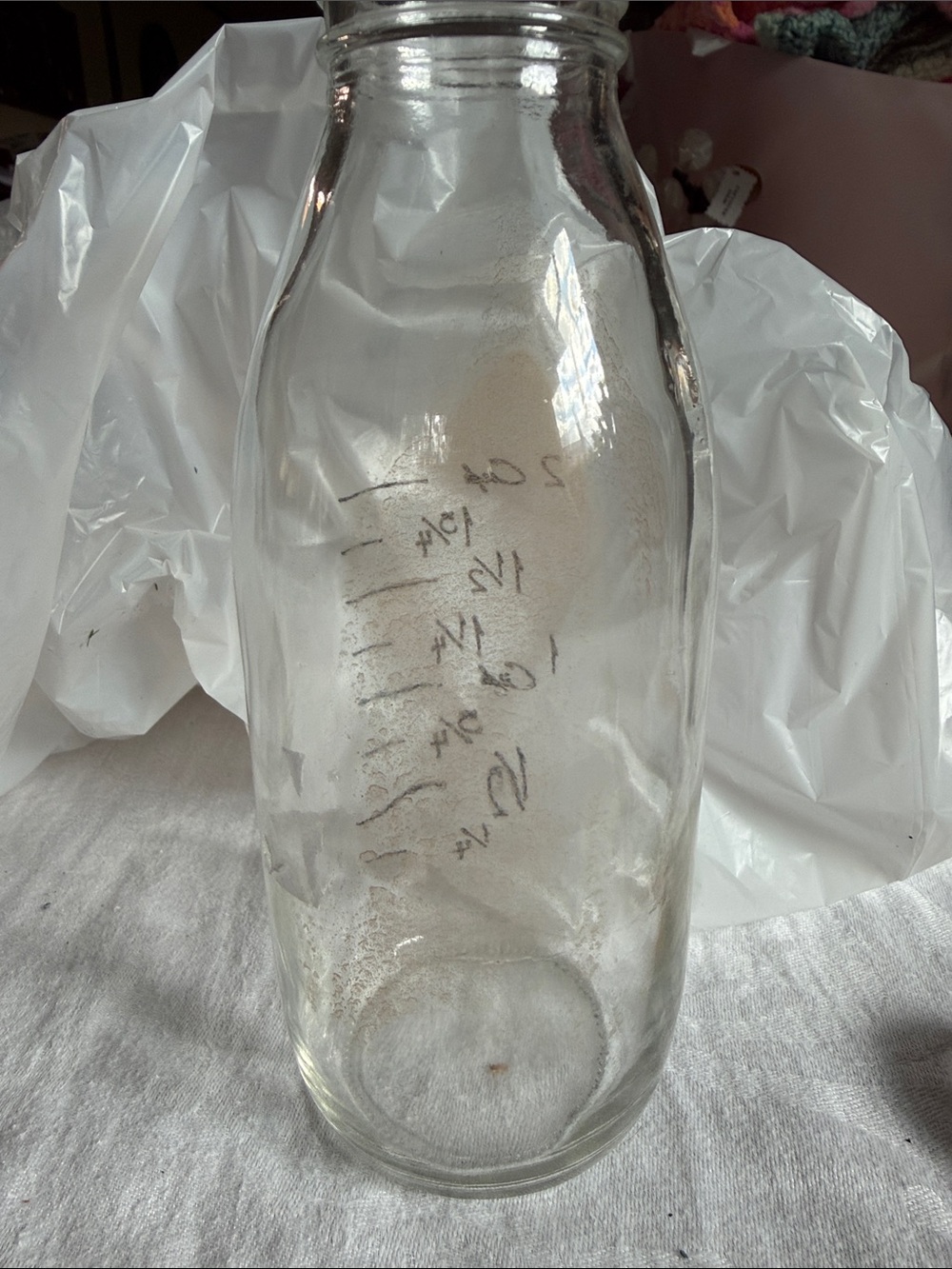 Glass Measuring Bottle with Black Markings - Picture 2 of 3